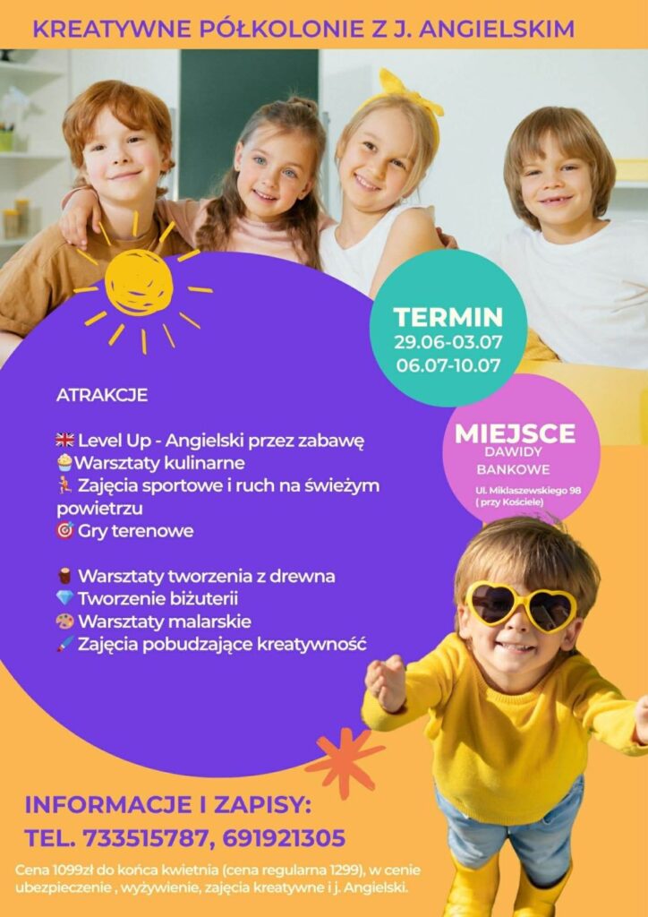Kreatywne półkolonie z językiem angielskim